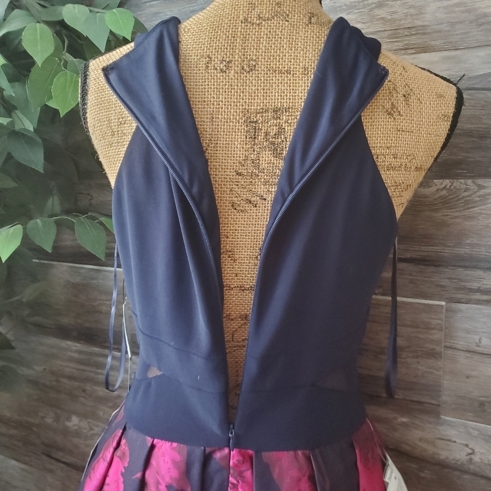 X by Xscape Navy Fuchsia Sleeveless Cocktail Party Dress Size 10 NWT - Picture 11 of 15